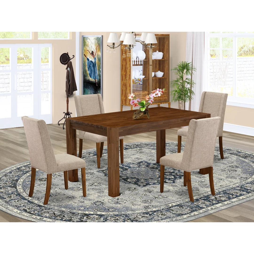 Three Posts Geib Rubber Solid Wood Dining Set
