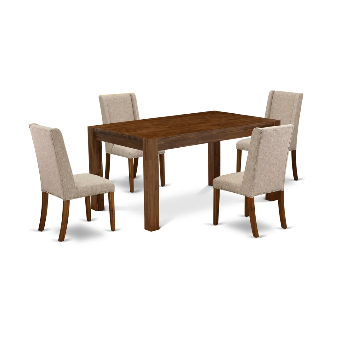 Three Posts Geib Rubber Solid Wood Dining Set
