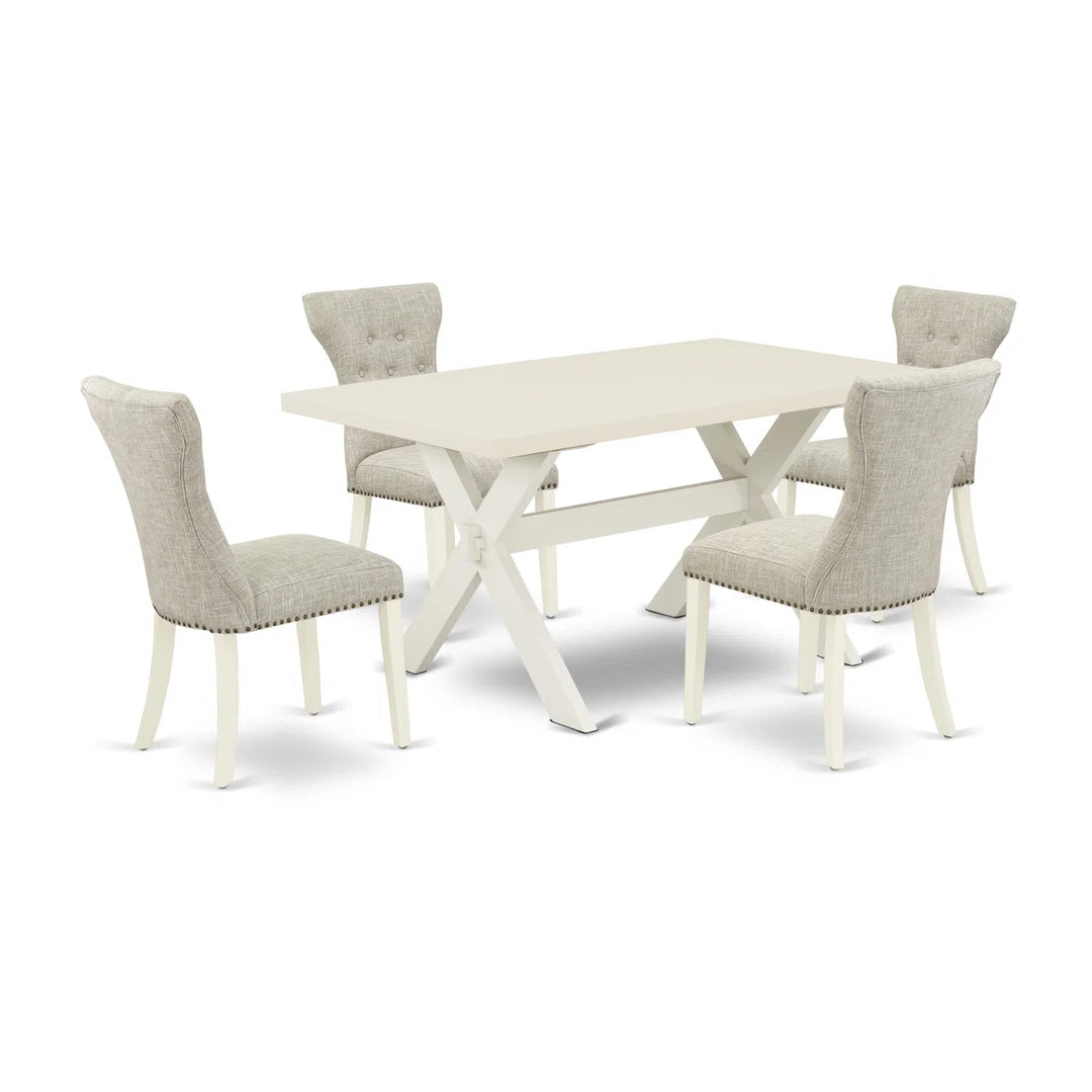 Sand and Stable Rigby 5-Piece Rubberwood Solid Wood Dining Set