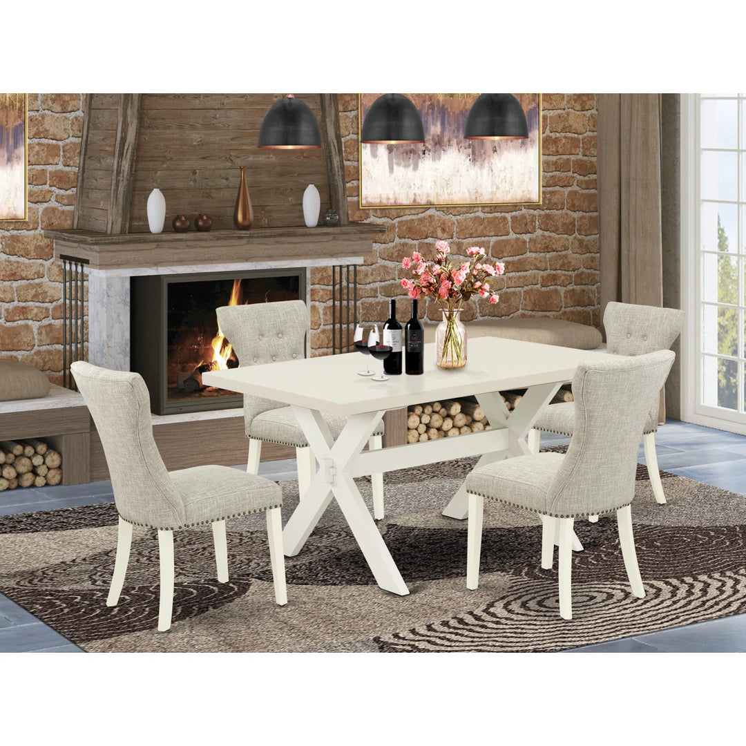 Sand and Stable Rigby 5-Piece Rubberwood Solid Wood Dining Set