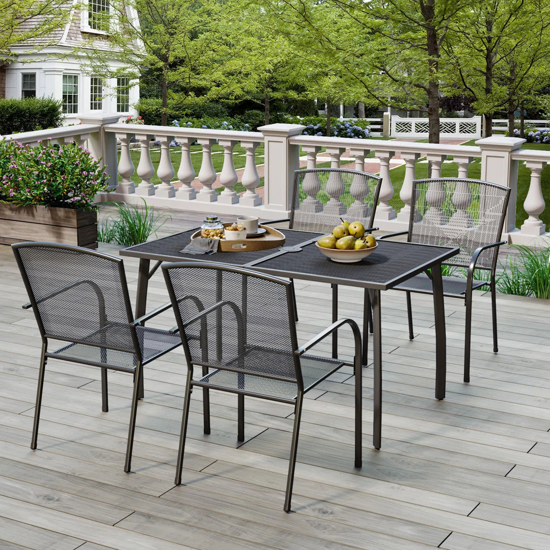 Greyleigh Armentrout Rectangular 4-Person Metal Patio Dining Set