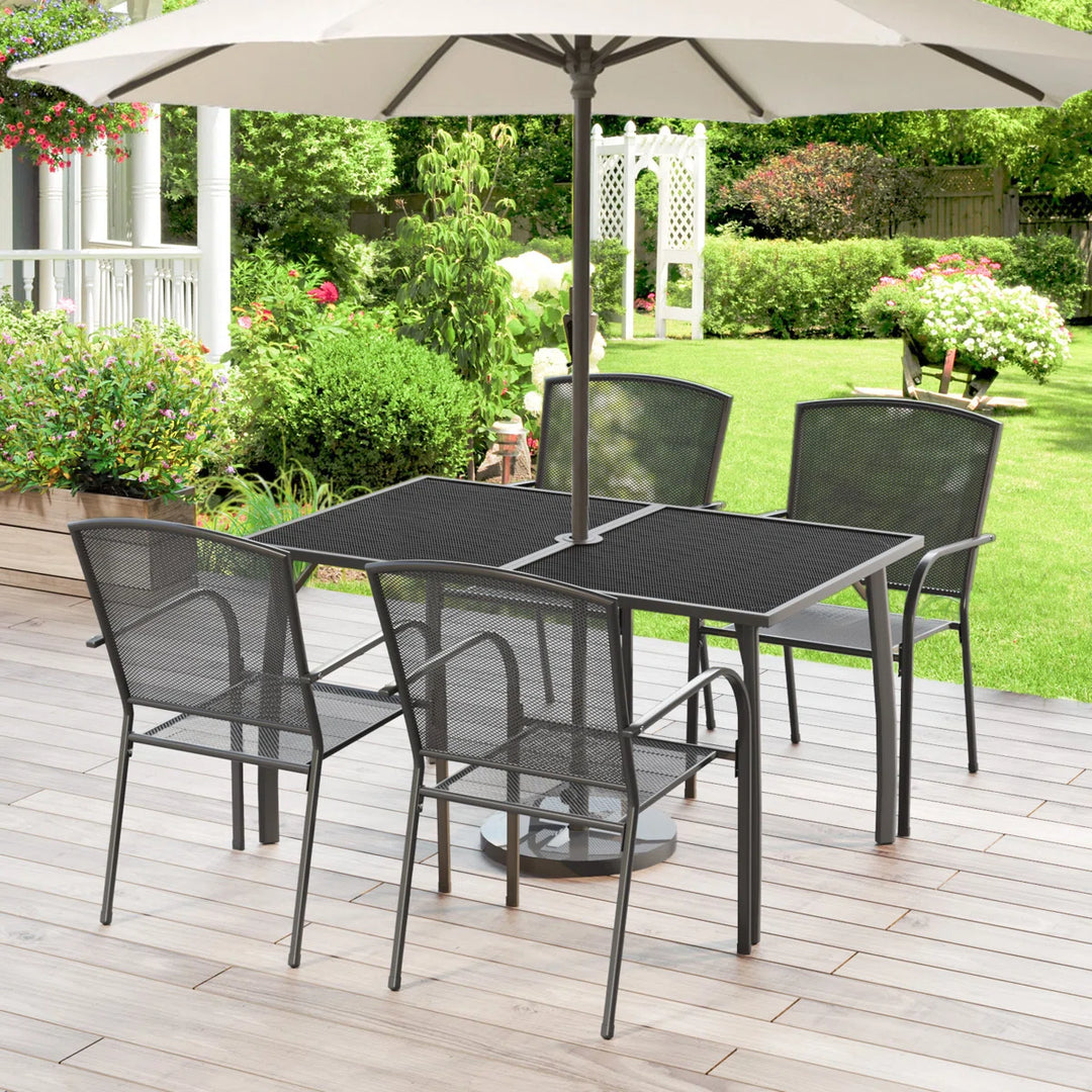 Greyleigh Armentrout Rectangular 4-Person Metal Patio Dining Set