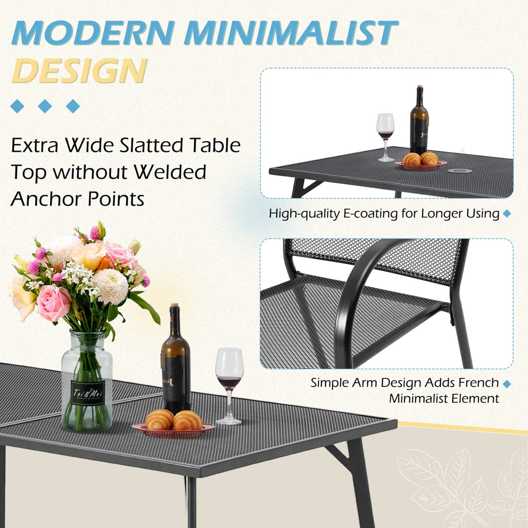 Greyleigh Armentrout Rectangular 4-Person Metal Patio Dining Set