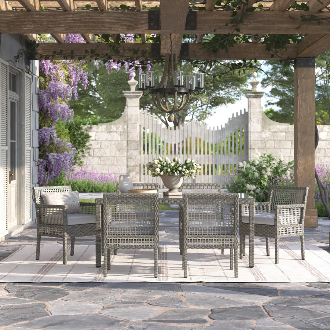 Kelly Clarkson Home Aura 7-Piece Wicker Rattan Outdoor Patio Set