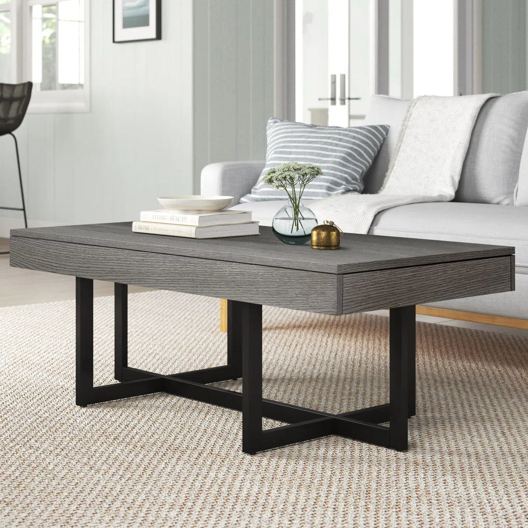 Sand and Stable Burch Cross-Legs Coffee Table with Storage