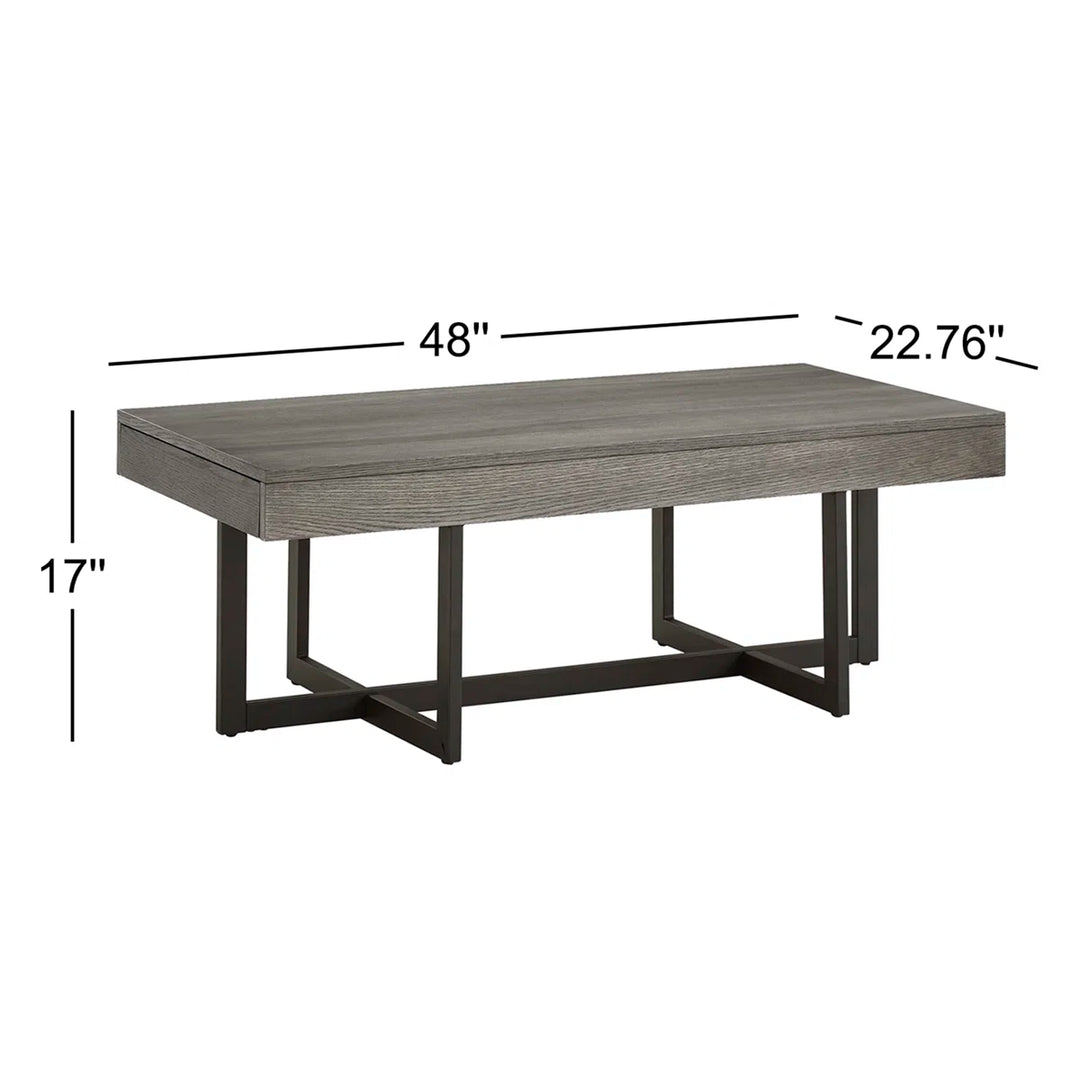 Sand and Stable Burch Cross-Legs Coffee Table with Storage