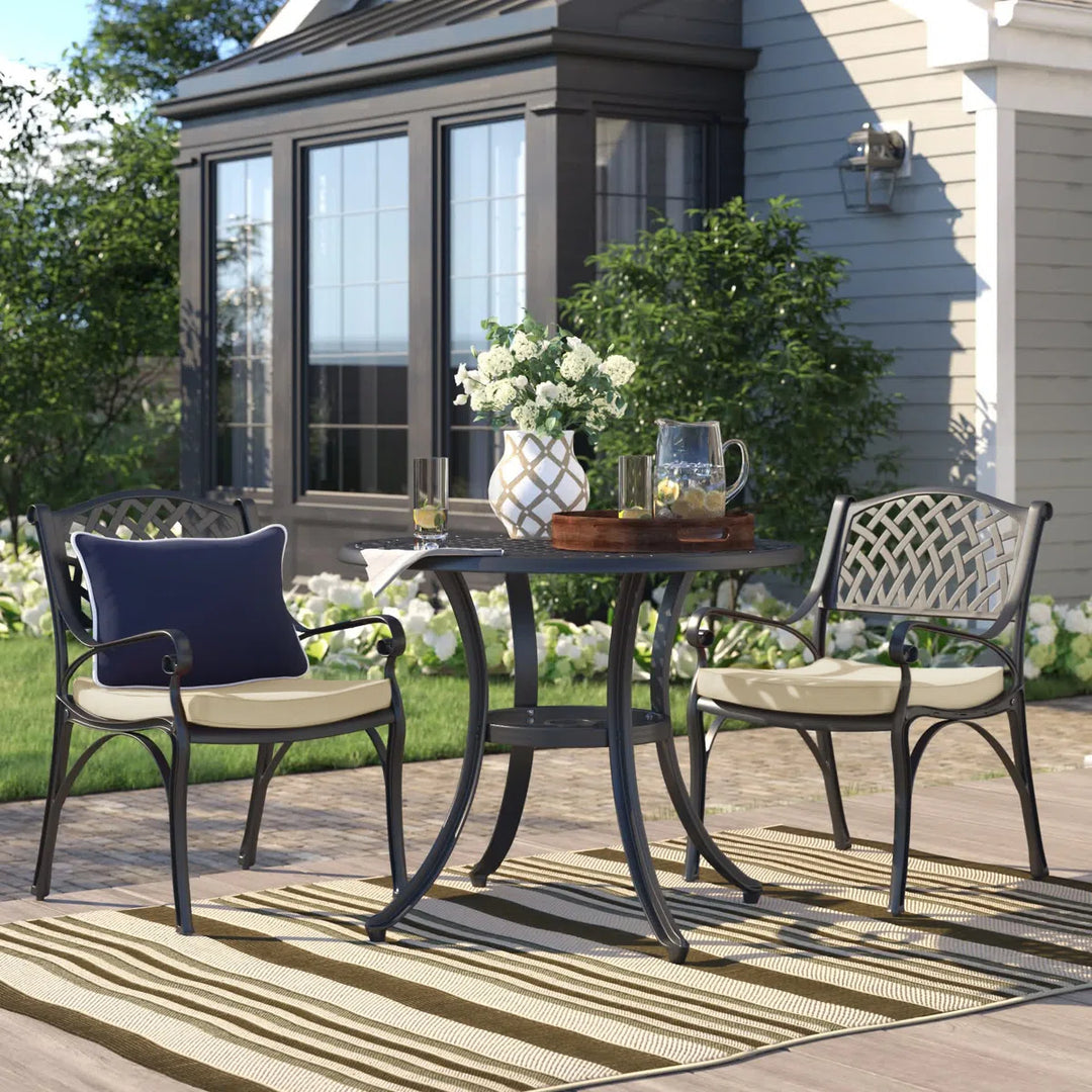 Three Posts Coddington Round 2-Person Bistro Set with Cushions