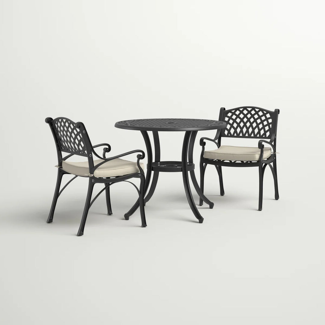 Three Posts Coddington Round 2-Person Bistro Set with Cushions