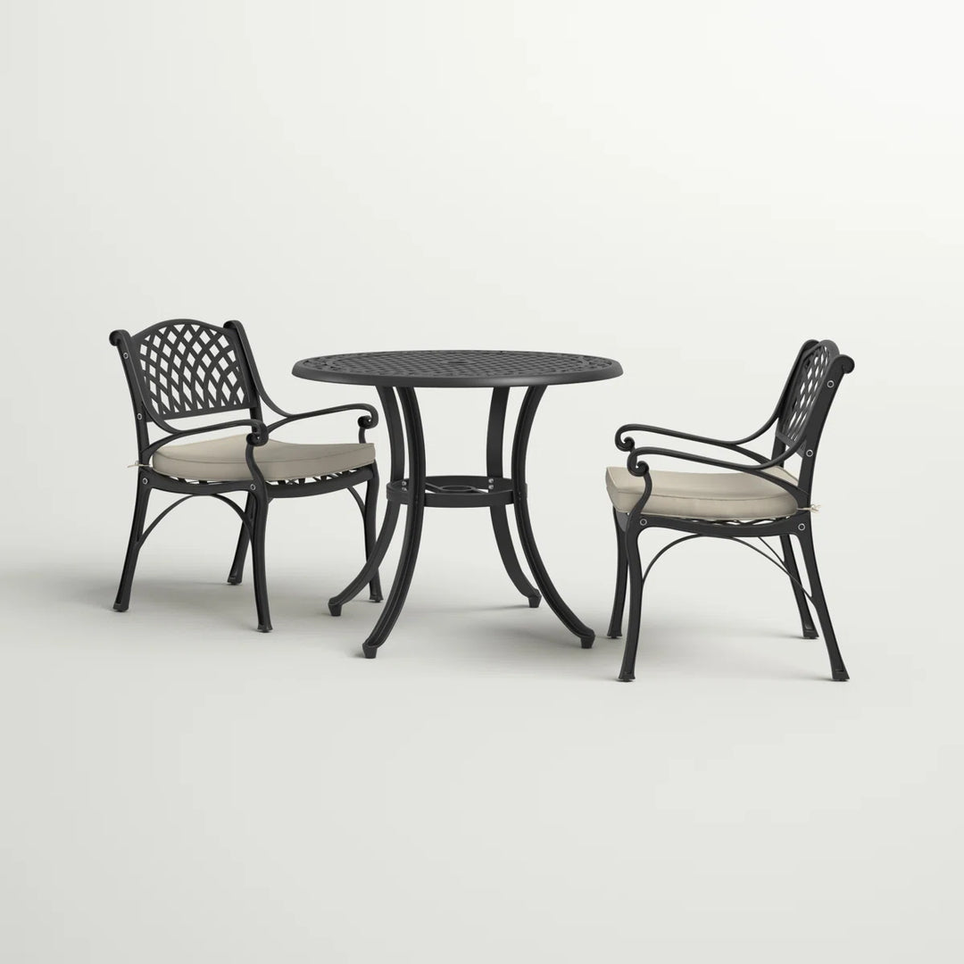 Three Posts Coddington Round 2-Person Bistro Set with Cushions
