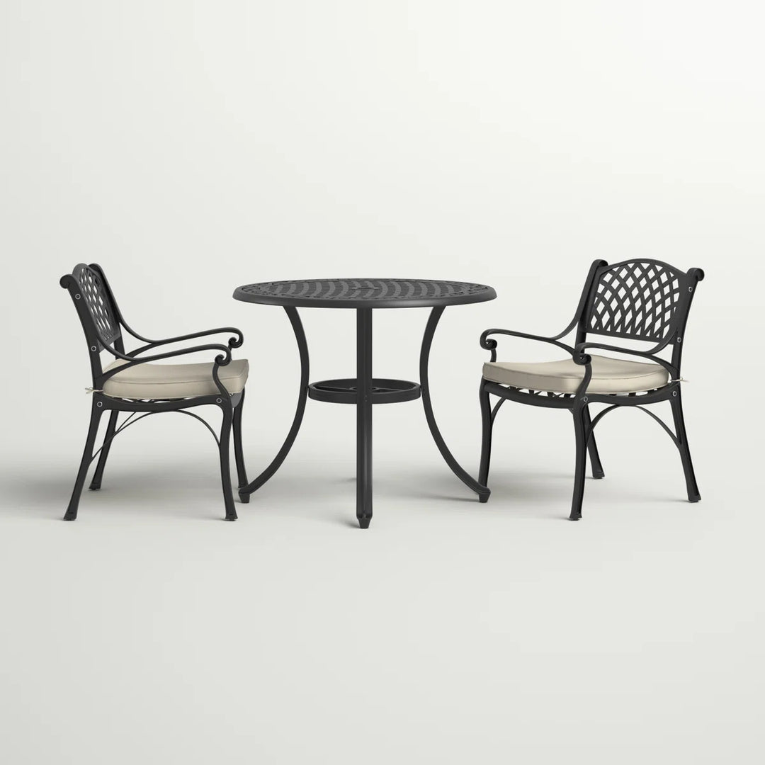 Three Posts Coddington Round 2-Person Bistro Set with Cushions