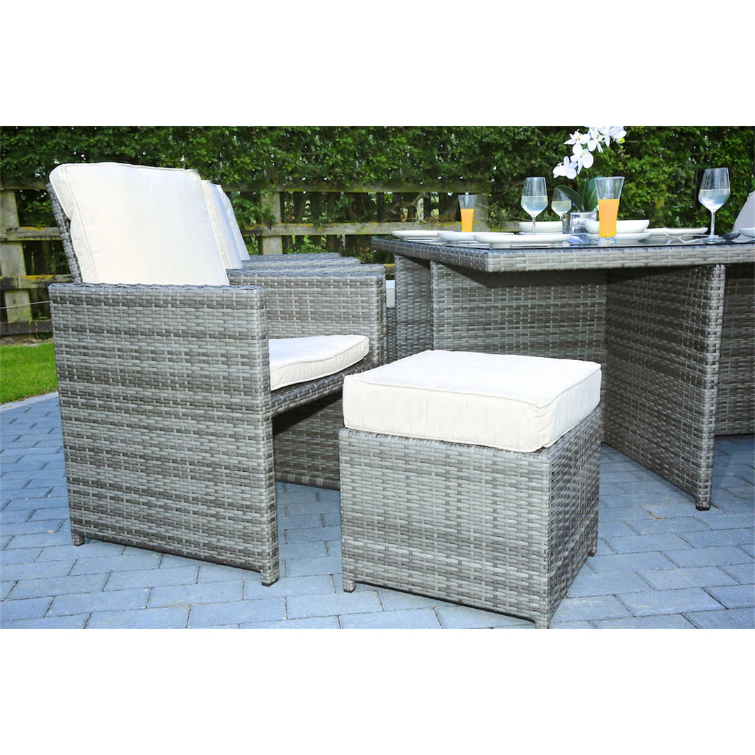 Three Posts Guynn Rectangular 10-Person Dining Set with Cushions