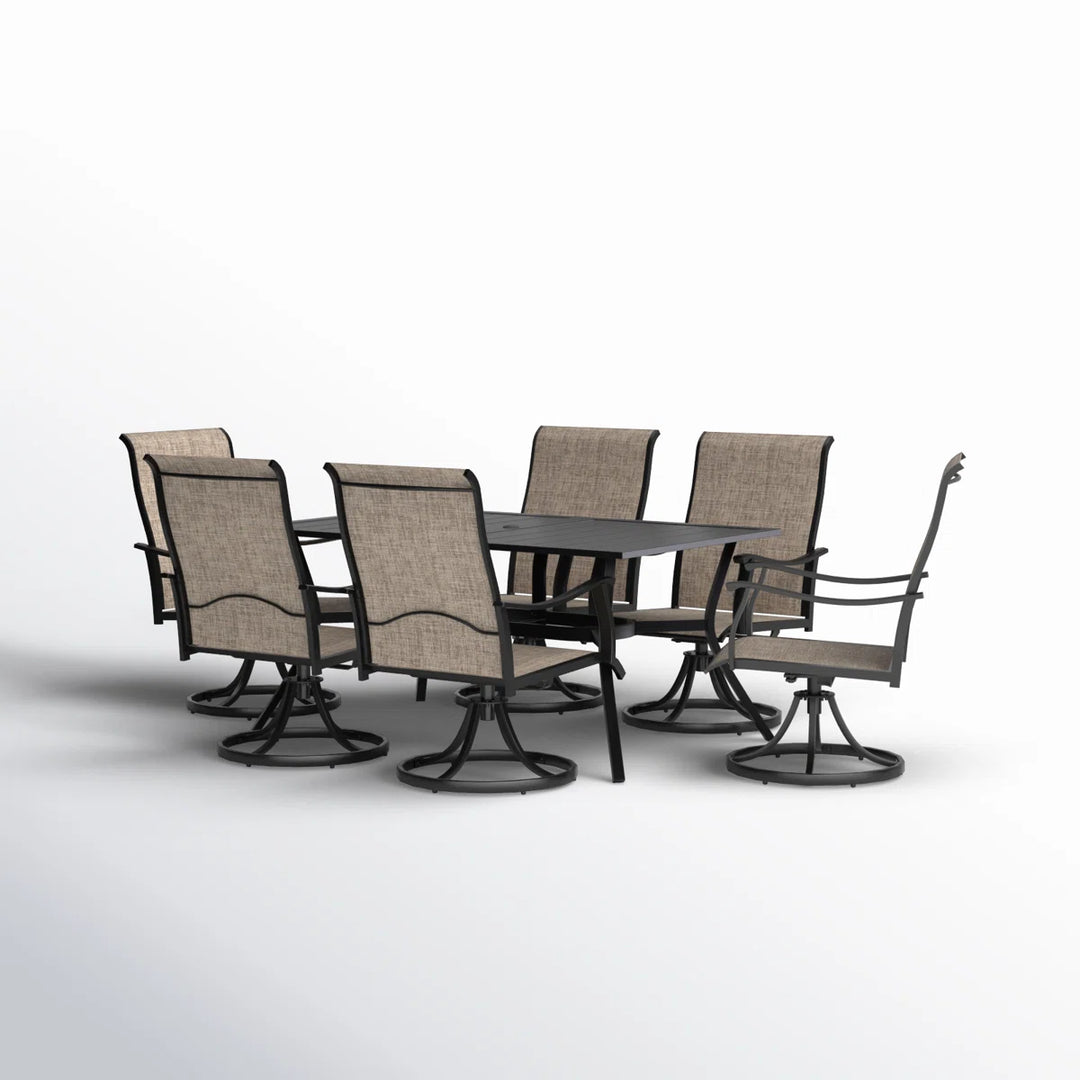 Three Posts Hilley Rectangular 6-Person Dining Set with Cushions