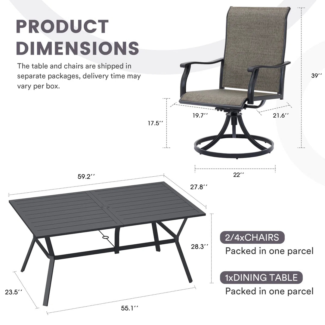 Three Posts Hilley Rectangular 6-Person Dining Set with Cushions