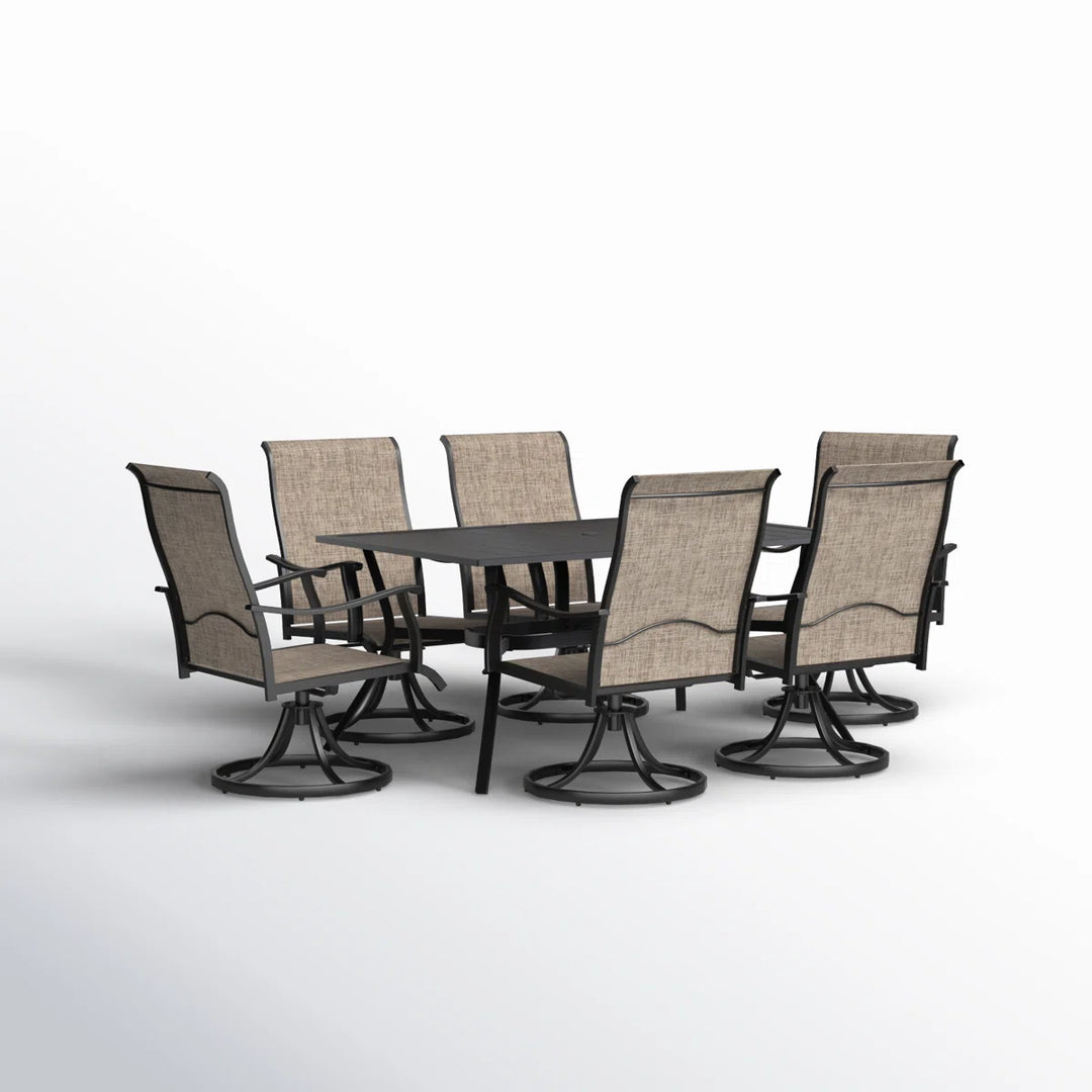 Three Posts Hilley Rectangular 6-Person Dining Set with Cushions