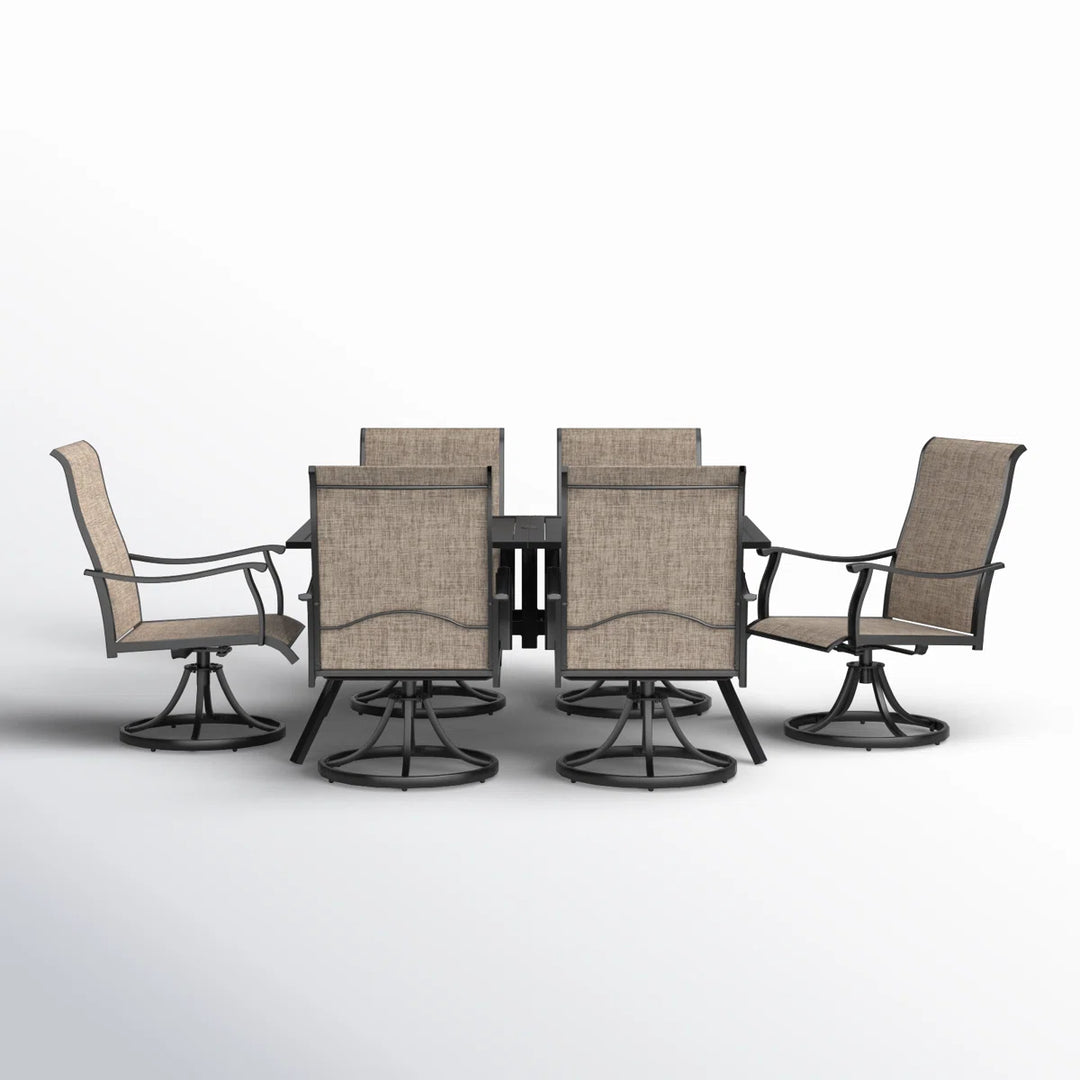 Three Posts Hilley Rectangular 6-Person Dining Set with Cushions