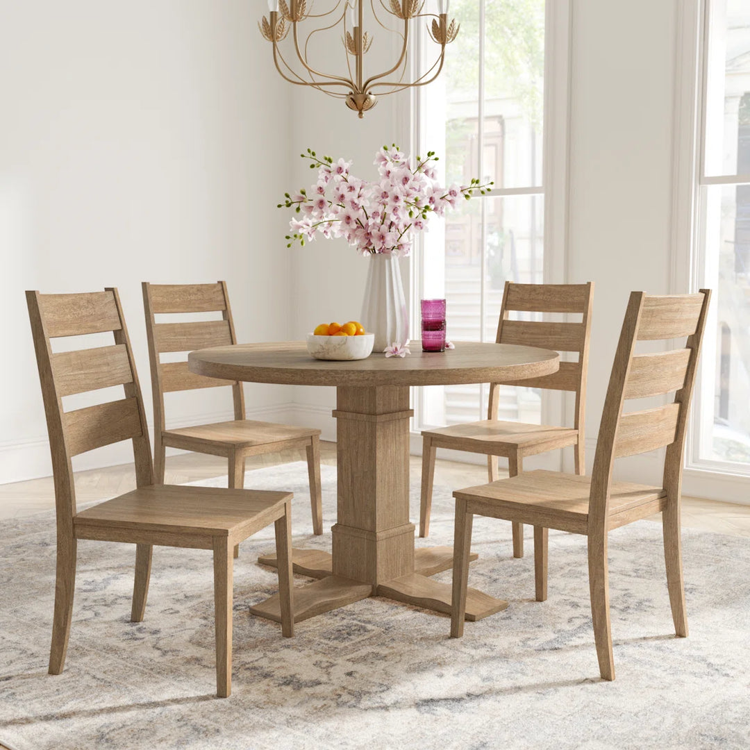 Kelly Clarkson Home Hudson 5-Piece Dining Set with Solid Wood Chairs