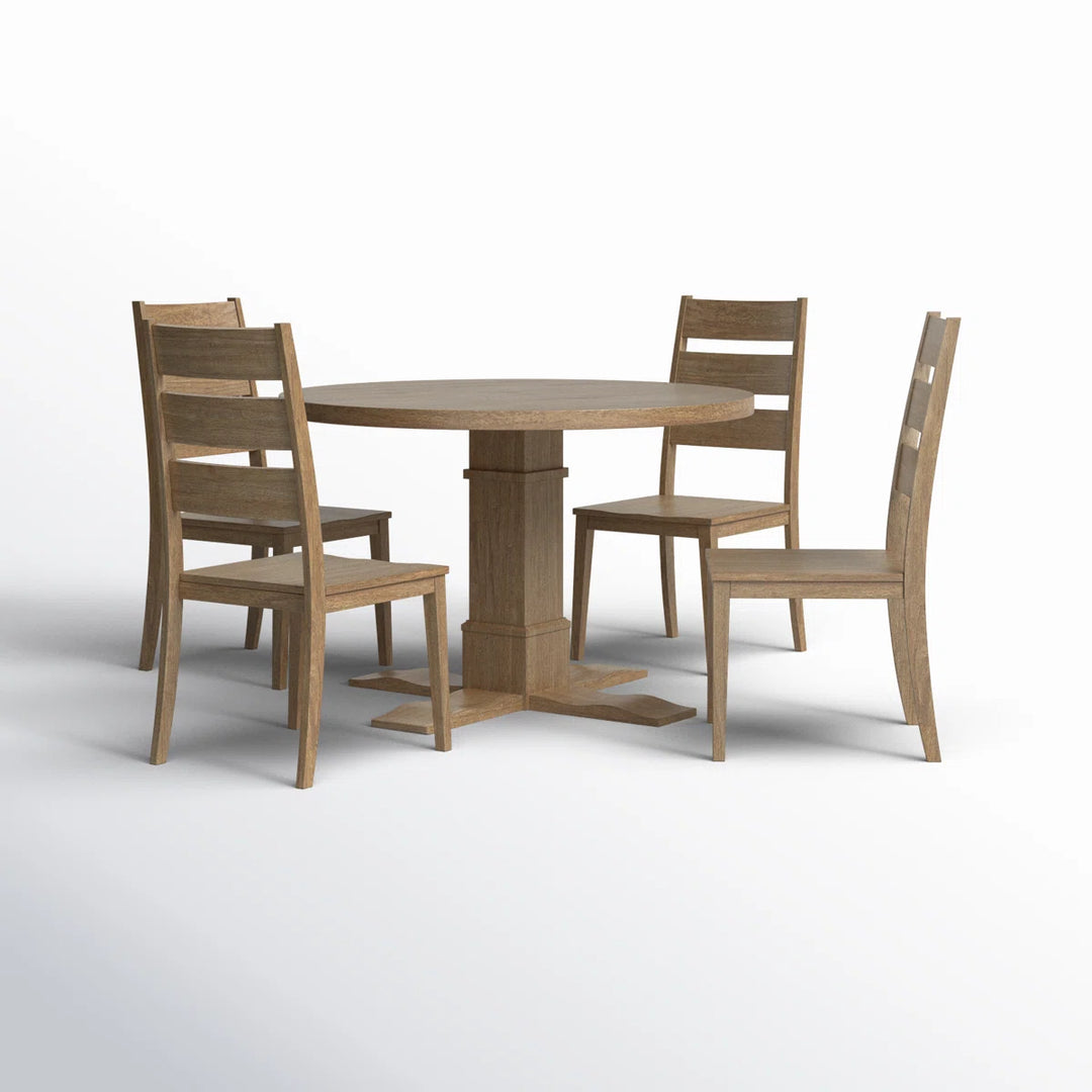 Kelly Clarkson Home Hudson 5-Piece Dining Set with Solid Wood Chairs