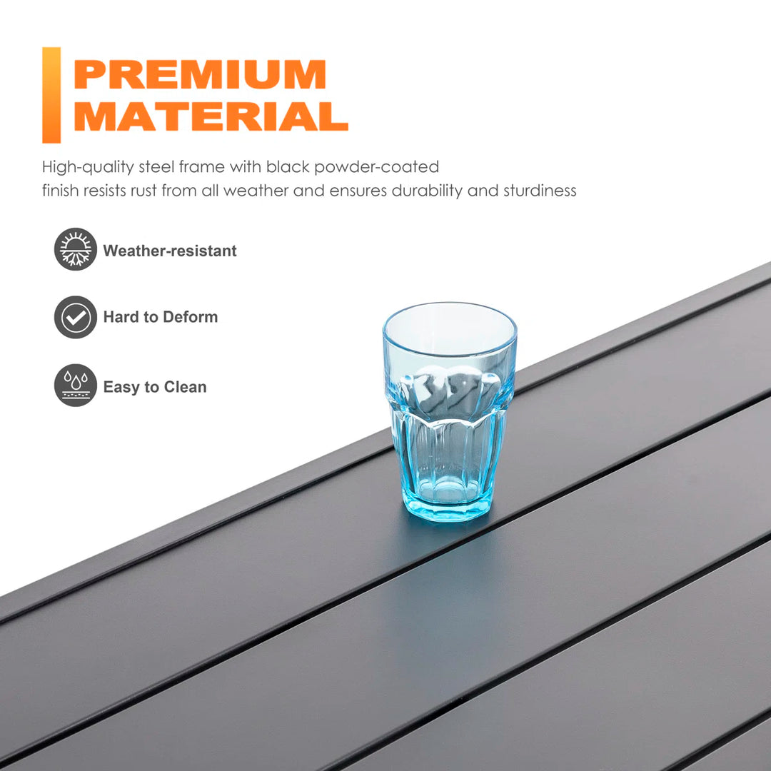 Greyleigh Modbury Outdoor 5-Piece Dining Set with Iron Chairs and Umbrella Hole