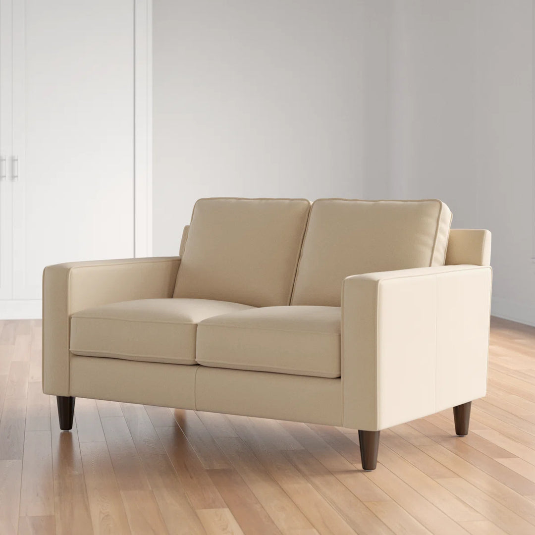 Three Posts Nalston 59in Genuine Leather Square Arm Loveseat