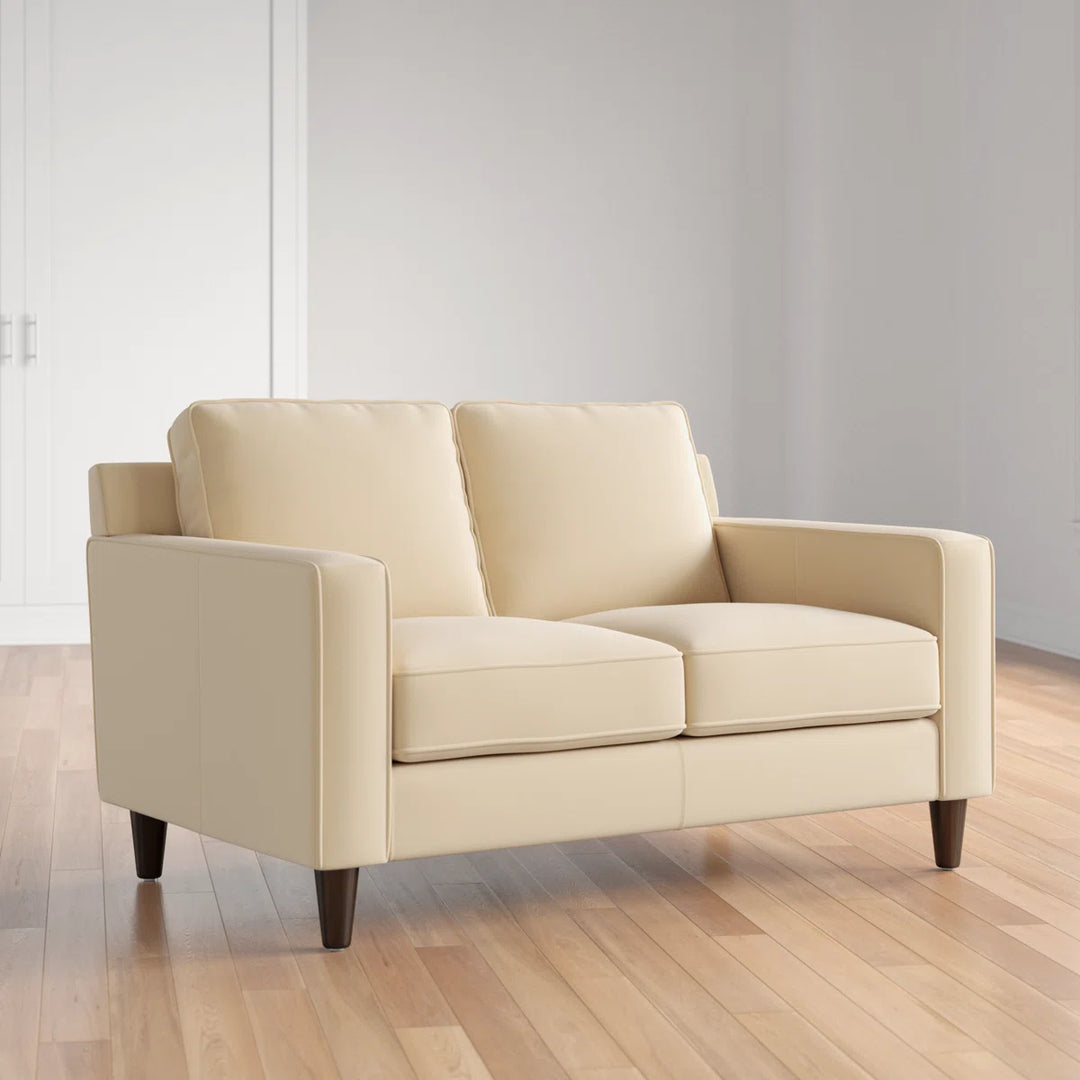 Three Posts Nalston 59in Genuine Leather Square Arm Loveseat