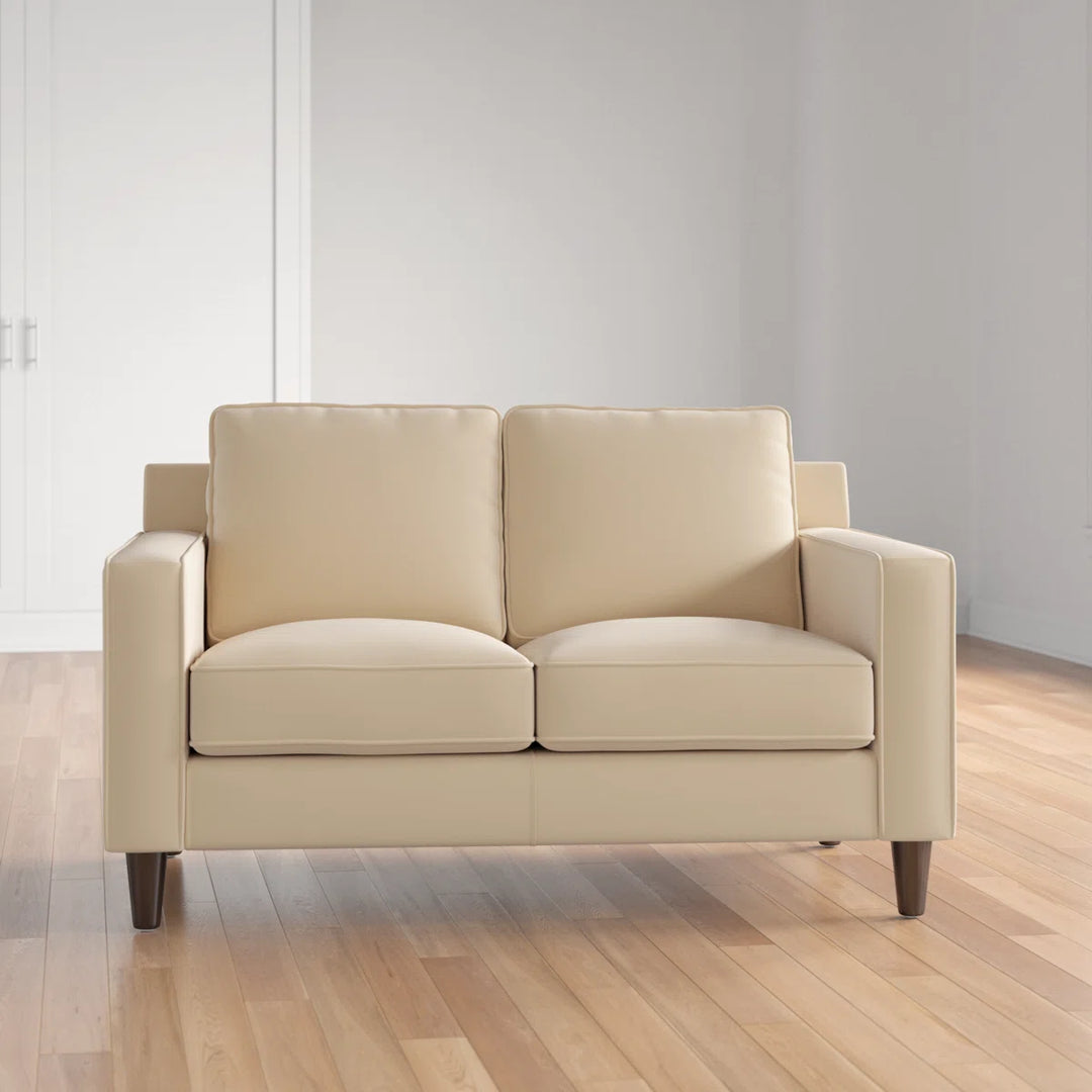 Three Posts Nalston 59in Genuine Leather Square Arm Loveseat