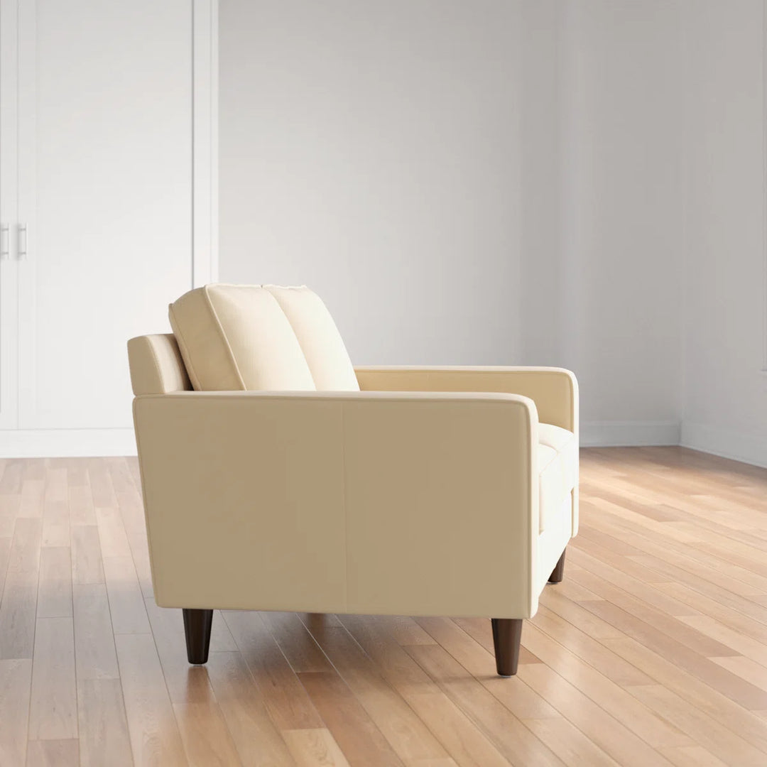 Three Posts Nalston 59in Genuine Leather Square Arm Loveseat