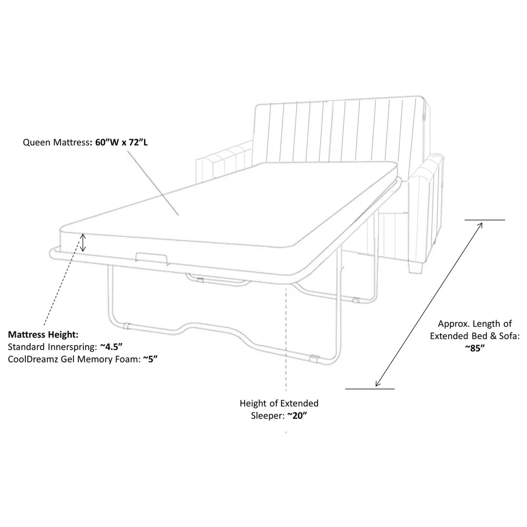 Greyleigh Newquay Square Arm Sofa Bed with Reversible Cushions