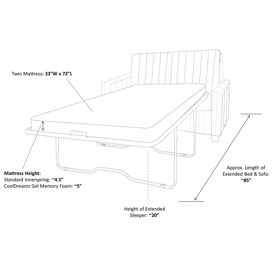 Greyleigh Newquay Square Arm Sofa Bed with Reversible Cushions