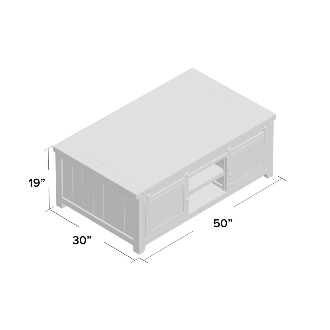 Sand and Stable Solid Wood Coffee Table with Storage