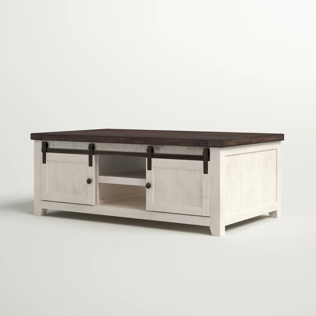 Sand and Stable Solid Wood Coffee Table with Storage