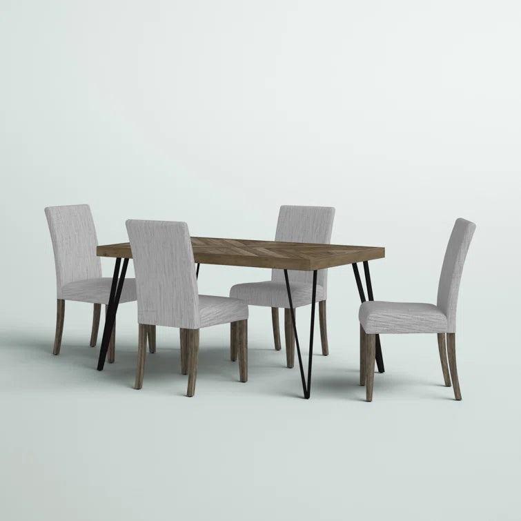 Greyleigh Swanscombe Four-Leg Dining Set with Upholstered Chairs