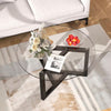 Harper Bright Designs 35in Espresso Round Glass Top Coffee Table