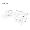 Harper Bright Designs 136.2in 6-Seat U-Shape Polyester Sectional Sofa
