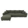Harper Bright Designs Free Combined 102.4in Corduroy Fabric Sectional Sofa Bed