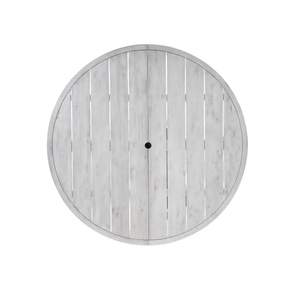 Harper Bright Designs Antique Gray 5-Piece Wood Outdoor Dining Set with Umbrella Hole