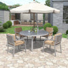 Harper Bright Designs Antique Gray 5-Piece Wood Outdoor Dining Set with Umbrella Hole