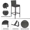 Harper Bright Designs 5-Piece Wicker Outdoor Dining Set with Gray Cushions