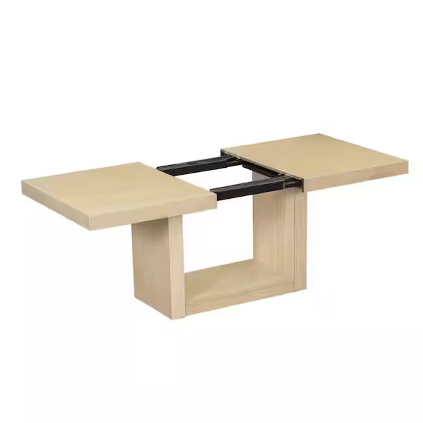 Harper Bright Designs Natural 6-Piece Wood Top Extendable Dining Set