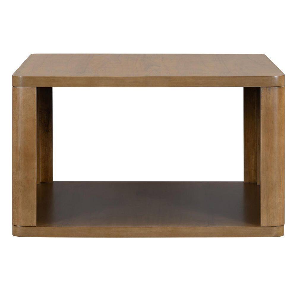 Harper Bright Designs 30.8in Natural Square MDF Coffee Table with Open Storage