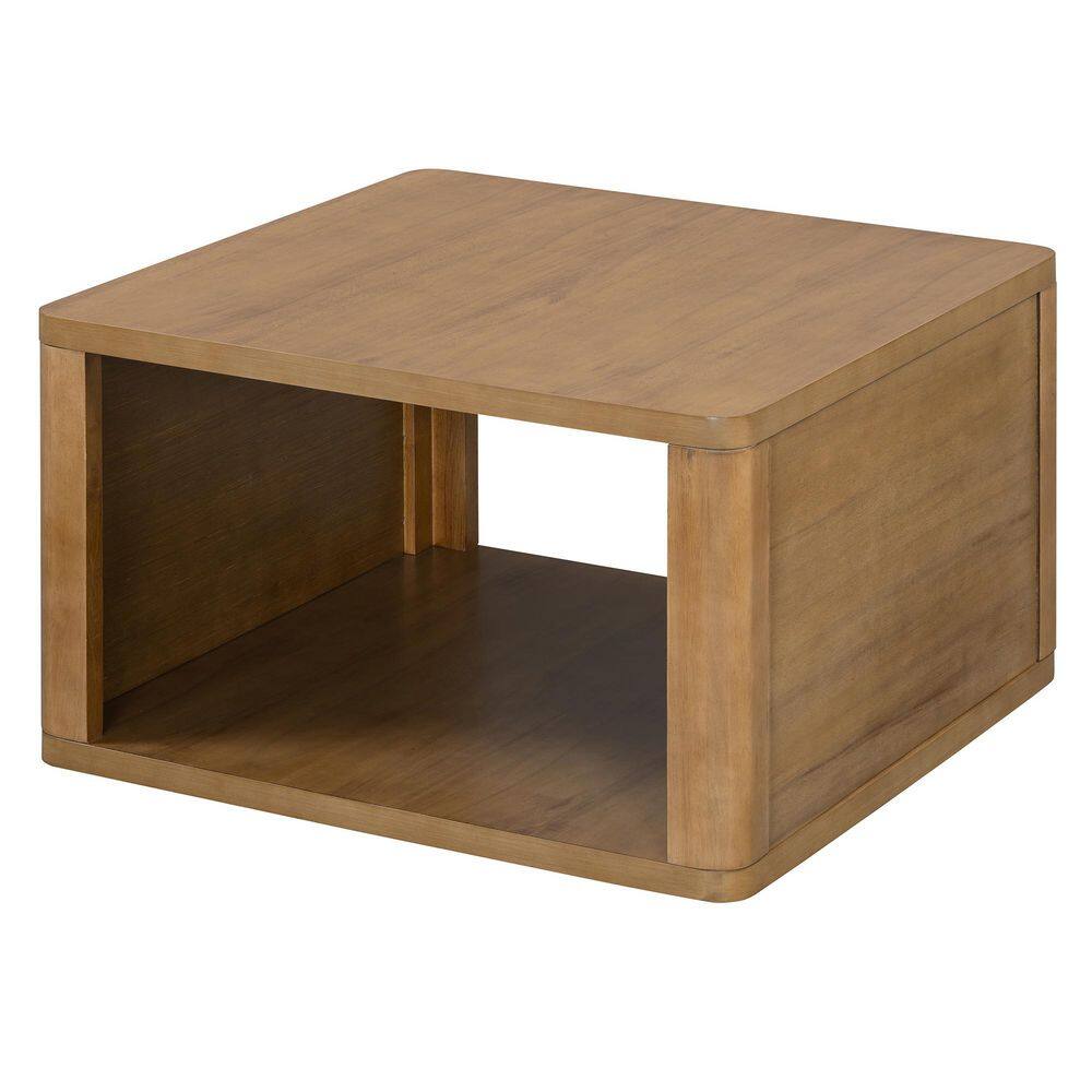 Harper Bright Designs 30.8in Natural Square MDF Coffee Table with Open Storage
