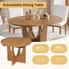 Harper Bright Designs 5-Piece Walnut Wood Top Extendable Dining Table Set