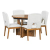 Harper Bright Designs 5-Piece Walnut Wood Top Extendable Dining Table Set