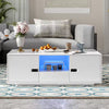 Harper Bright Designs Modern High Glossy 47.2in White Rectangle Wood Coffee Table