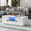 Harper Bright Designs Modern High Glossy 47.2in White Rectangle Wood Coffee Table